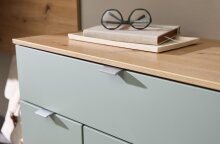 Garderoben-Set >Bari< (2-teilig) Schilfgrün / Eiche - 78x200x38cm (BxHxT)