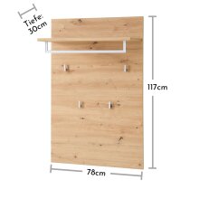Garderoben-Set >Bari< (2-teilig) Schilfgrün / Eiche - 78x200x38cm (BxHxT)
