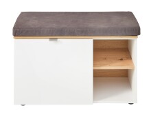 Garderoben-Set >Bari< (2-teilig) weiss matt / Eiche - 78x200x38cm (BxHxT)
