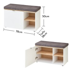 Garderoben-Set >Bari< (2-teilig) weiss matt / Eiche - 78x200x38cm (BxHxT)