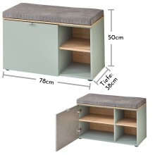 Garderoben-Set >Bari< (4-teilig) Schilfgrün / Eiche - 158x200x38cm (BxHxT)