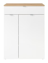 Garderoben-Set >Bari< (4-teilig) weiss matt / Eiche - 158x200x38cm (BxHxT)