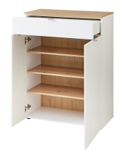 Garderoben-Set >Bari< (4-teilig) weiss matt / Eiche - 158x200x38cm (BxHxT)