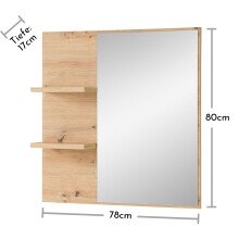 Garderoben-Set >Bari< (4-teilig) weiss matt / Eiche - 158x200x38cm (BxHxT)