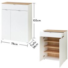 Garderoben-Set >Bari< (4-teilig) weiss matt / Eiche - 158x200x38cm (BxHxT)