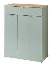 Garderoben-Set >Bari< (2-teilig) Schilfgrün / Eiche - 78x190x38cm (BxHxT)
