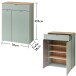 Garderoben-Set >Bari< (2-teilig) Schilfgrün / Eiche - 78x190x38cm (BxHxT)