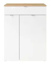 Garderoben-Set >Bari< (2-teilig) weiss matt / Eiche...