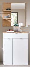 Garderoben-Set >Bari< (2-teilig) weiss matt / Eiche...