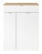 Garderoben-Set >Bari< (2-teilig) weiss matt / Eiche - 78x190x38cm (BxHxT)