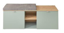 Garderoben-Set >Bari< (3-teilig) Schilfgrün / Eiche - 128x190x38cm (BxHxT)
