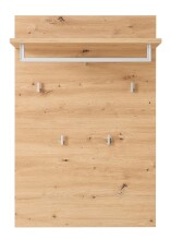 Garderoben-Set >Bari< (3-teilig) weiss matt / Eiche - 128x190x38cm (BxHxT)