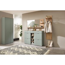 Garderoben-Set >Bari< (2-teilig) Schilfgrün / Eiche - 148x170x38cm (BxHxT)