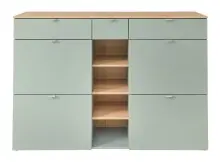 Garderoben-Set >Bari< (2-teilig) Schilfgrün / Eiche - 148x170x38cm (BxHxT)