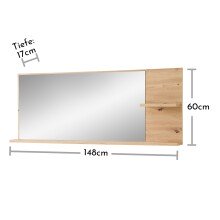 Garderoben-Set >Bari< (2-teilig) Schilfgrün / Eiche - 148x170x38cm (BxHxT)