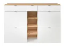 Garderoben-Set >Bari< (2-teilig) weiss matt / Eiche...