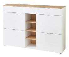 Garderoben-Set >Bari< (2-teilig) weiss matt / Eiche - 148x170x38cm (BxHxT)