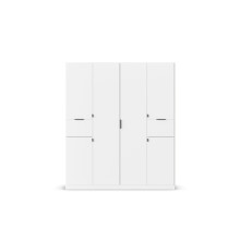Drehtürenschrank >Ticao< 2 Schubladen, 3 Böden, 3 Stangen, alpinweiß, - 181x210x54cm (BxHxT)