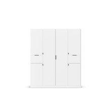 Drehtürenschrank >Ticao< 2 Schubladen, 3 Böden, 3 Stangen, alpinweiß, - 181x210x54cm (BxHxT)