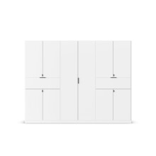 Drehtürenschrank >Ticao< 2 Schubladen, 3 Böden, 3 Stangen, alpinweiß - 271x210x54cm (BxHxT)