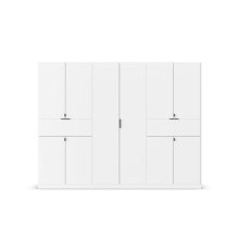 Drehtürenschrank >Ticao< 2 Schubladen, 3 Böden, 3 Stangen, alpinweiß - 271x210x54cm (BxHxT)