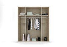 Drehtürenschrank >Ticao< 2 Schübe, 3 Böden, 3 Stangen, alpinweiß / Spiegel - 181x210x54 (BxHxT)