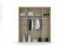 Drehtürenschrank >Ticao< 2 Schübe, 3 Böden, 3 Stangen, grau metallic - 181x210x54cm (BxHxT)
