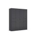 Drehtürenschrank >Ticao< 2 Schübe, 3 Böden, 3 Stangen, grau metallic - 181x210x54cm (BxHxT)