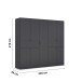 Drehtürenschrank >Ticao< 2 Schübe, 3 Böden, 3 Stangen, grau metallic - 226x210x54cm (BxHxT)