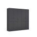 Drehtürenschrank >Ticao< 2 Schübe, 3 Böden, 3 Stangen, grau metallic - 226x210x54cm (BxHxT)