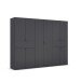 Drehtürenschrank >Ticao< 2 Schübe, 3 Böden, 3 Stangen, grau metallic - 271x210x54cm (BxHxT)