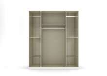 Drehtürenschrank >Ticao< 2 Schübe, 3 Stangen, alpinweiß / Eiche dunkel Dekor - 181x210x54 BxHx/