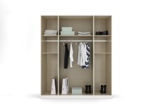 Drehtürenschrank >Ticao< 2 Schübe, 3 Stangen, alpinweiß / Eiche dunkel Dekor - 181x210x54 BxHx/