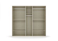 Drehtürenschrank >Ticao< 2 Schübe, 3 Stangen, alpinweiß / Eiche dunkel Dekor - 226x210x54 BxHxT