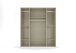 Drehtürenschrank >Ticao< 2 Schübe, weiß / Eiche dunkel Dekor / Spiegel - 181x210x54cm (B/H/T)