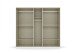 Drehtürenschrank >Ticao< 2 Schübe, weiß / Eiche dunkel Dekor / Spiegel - 226x210x54cm (B/H/T)