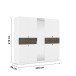 Drehtürenschrank >Ticao< 2 Schübe, weiß / Eiche dunkel Dekor / Spiegel - 226x210x54cm (B/H/T)