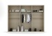Drehtürenschrank >Ticao< 2 Schübe, weiß / Eiche dunkel Dekor / Spiegel - 271x210x54cm (B/H/T)