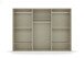 Drehtürenschrank >Ticao< 2 Schübe, weiß / Eiche dunkel Dekor / Spiegel - 271x210x54cm (B/H/T)