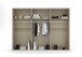 Drehtürenschrank >Ticao< 2 Schübe, weiß / Eiche dunkel Dekor / Spiegel - 271x210x54cm (B/H/T)