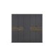 Drehtürenschrank >Ticao< 2 Schübe, grau metallic / Eiche dunkel Dekor - 226x210x54cm (B/H/T)
