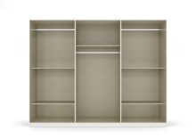 Drehtürenschrank >Ticao< 2 Schübe, grau metallic / Eiche dunkel Dekor - 271x210x54cm (B/H/T)