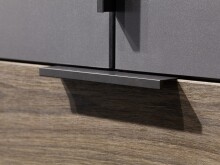 Drehtürenschrank >Ticao< 2 Schübe, grau metallic / Eiche dunkel Dekor - 271x210x54cm (B/H/T)