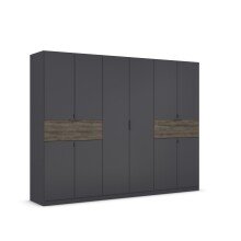 Drehtürenschrank >Ticao< 2 Schübe, grau...
