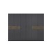 Drehtürenschrank >Ticao< 2 Schübe, grau metallic / Eiche dunkel Dekor - 271x210x54cm (B/H/T)