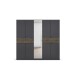 Drehtürenschrank >Ticao< grau metallic / Eiche dunkel Dekor / Spiegel - 226x210x54cm (B/H/T)