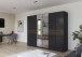 Drehtürenschrank >Ticao< grau metallic / Eiche dunkel Dekor / Spiegel - 271x210x54cm (B/H/T)