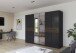 Drehtürenschrank >Ticao< grau metallic / Eiche dunkel Dekor / Spiegel - 271x210x54cm (B/H/T)