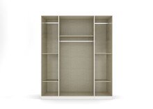 Drehtürenschrank >Ticao< 2 Schübe, 3 Stangen, weiß / Eiche Artisan Dekor - 181x210x54 (BxHxT)
