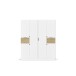 Drehtürenschrank >Ticao< 2 Schübe, 3 Stangen, weiß / Eiche Artisan Dekor - 181x210x54 (BxHxT)